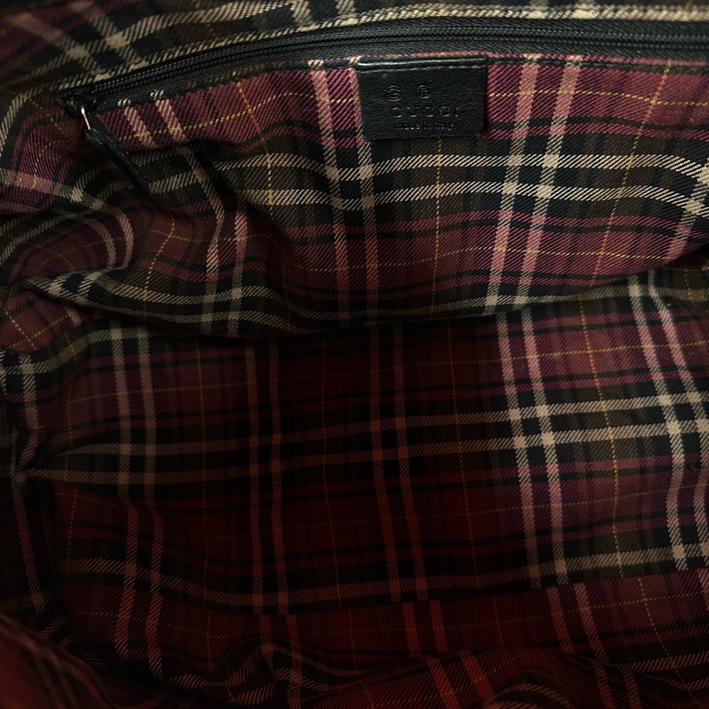 GUCCI Vintage Black Canvas & Leather Hobo Bag 100% Authentic - Picture 13 of 13